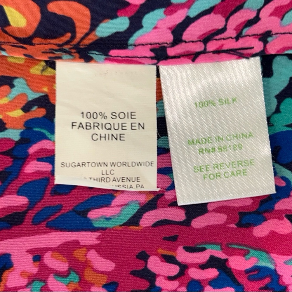 Lilly Pulitzer are 100% silk Vibrant Multicolor Tropical Print Tank Dress - Picture 4 of 4